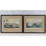 A pair of hand tinted steel engraved prints of Rio de Janeiro c1828,