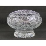 A fine heavy lead crystal glass rose bowl marked Brierley under and having fitted double skinned