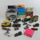 A quantity of assorted model and 'Airfix' type cars.