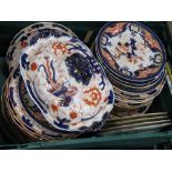 A very large quantity of Imari dinnerware including a Coalport part dinner service c1815 and a