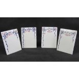 A set of four Royal Crown Derby ceramic freestanding table menus,