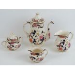 A Masons Ironstone Mandalay pattern coffee pot with graduated jugs and sugar bowl, four items.