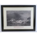 A 19th century monochromatic print entitled 'The Return of the Lifeboat off Whitby', unsigned,