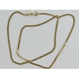 A 9ct gold double curb link chain necklace, hallmarked 375, 46cm in length, 4.6g.