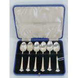 A set of six HM silver teaspoons in fitted presentation case for Cross Brothers St Marys Street