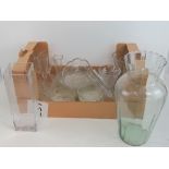 A quantity of glassware including cut glass tumblers and large contemporary glass vases etc.