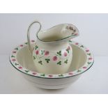 A Sorne & Smith clover decorated wash bowl and jug. Two items.