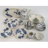 A Royal Doulton 'Yorktown' blue and white floral tea set comprising tea pot, jug,