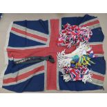 A vintage Union Jack flag measuring 136 x 98cm.