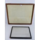 A large wooden display case having glazed front and foam within measuring 61 x 51cm,