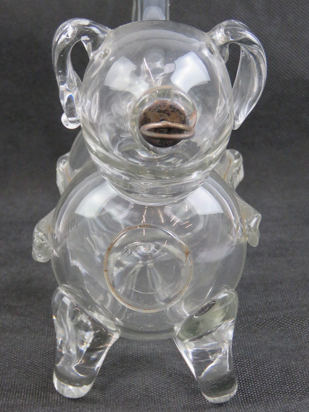 A decanter in the form of a dog with nose stopper, six dog themed gilded tumblers, - Image 2 of 3