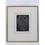 Juanita Buchan; a framed abstract relief textile pattern in silver thread,