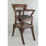 A rare 19th century mahogany metamorphic childs chair.