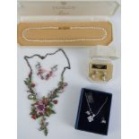 A small quantity of costume jewellery including Lotus faux pearls,