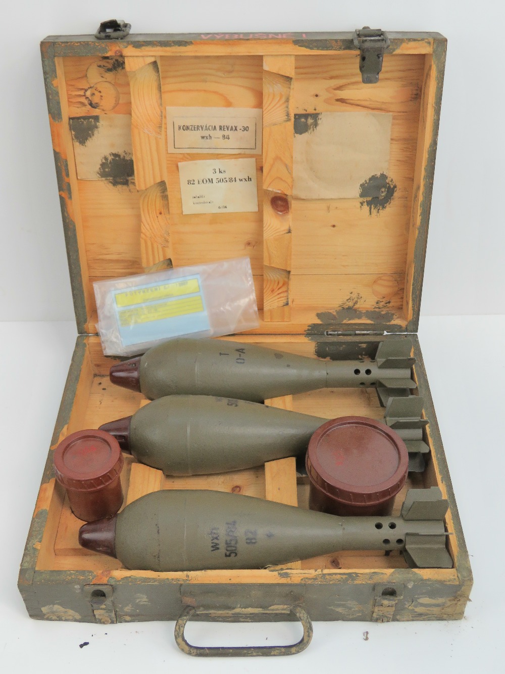 An inert Soviet Cold War era 82mm mortar