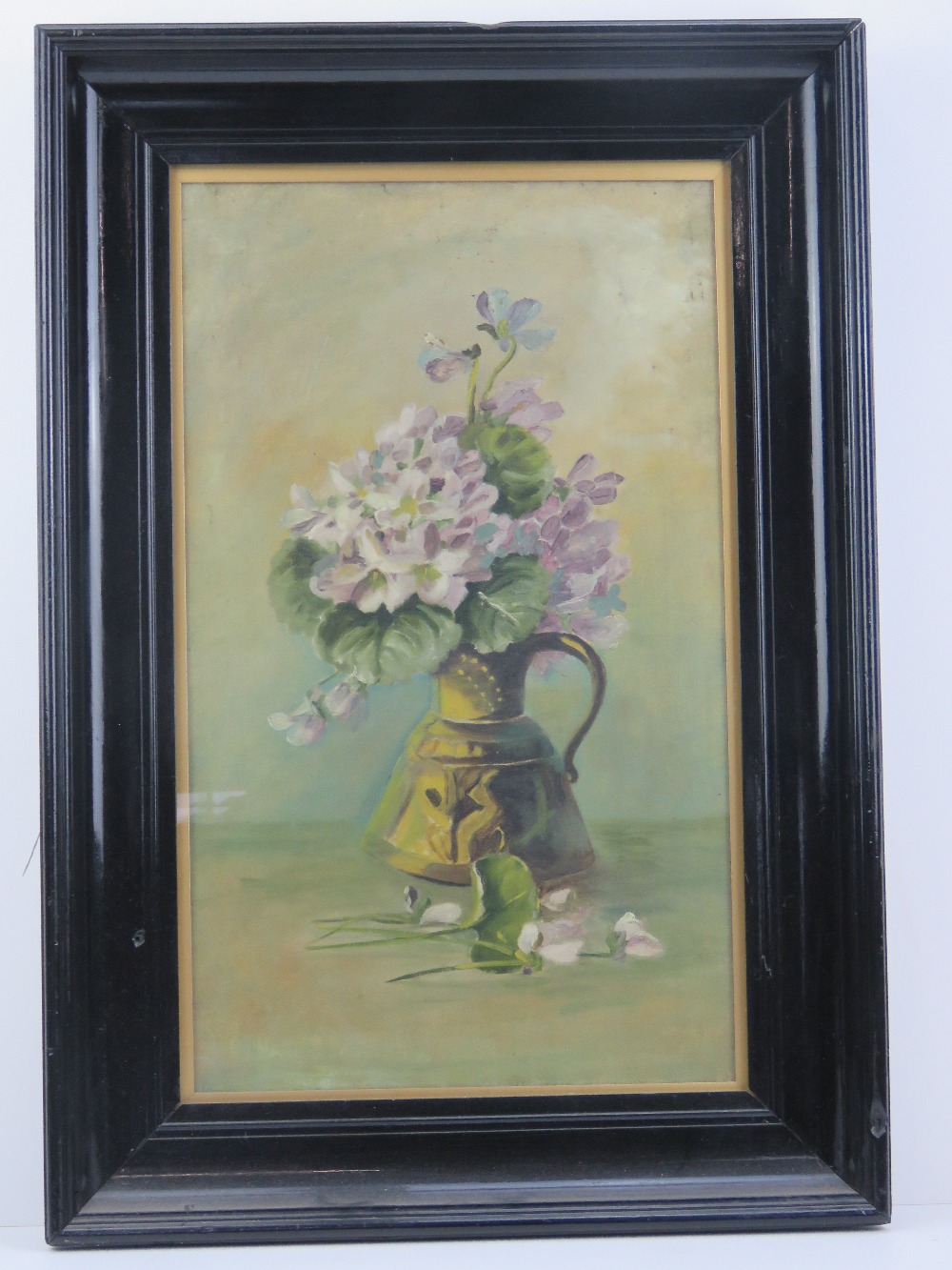 Oil on canvas; still life of flowers in - Image 2 of 2