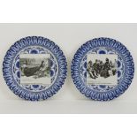 A pair of printed Royal Doulton plates b