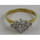 An 18ct gold and diamond ring, the diamo