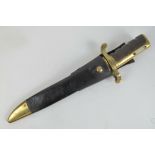 An American Civil War era US Navy issue heavy Bowie type Dahlgren knife bayonet for the Naval issue