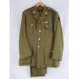 A British Military Officers No2 dress uniform having Kings regimental badges upon,