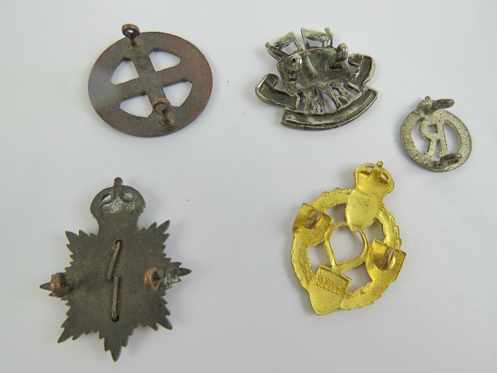 Five assorted officer's badges including Army Educational Corp, Women's Transport Service, etc. - Image 2 of 2