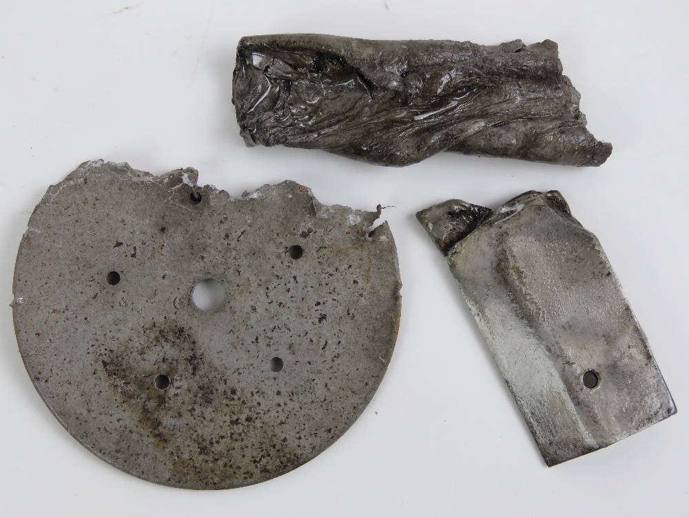 Three items from the wreck of the Hindenburg, all aluminium, being remnants of a 11. - Image 3 of 3