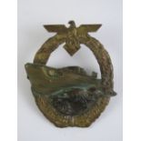 A WWII German Kriegsmarine E Boat (Torpedo Boat) 1st class award badge,