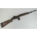 A deactivated (EU Spec) US Military issue M1 Carbine rifle dated 1944, with certificate.