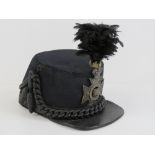 A 19th Century South Middlesex rifle volunteers peaked cap complete with woven chain link braid and