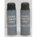 A pair of L60A2 baton rounds standing 13cm high.