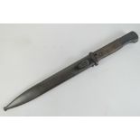 A WWII German Mauser k98 rifle bayonet with scabbard.