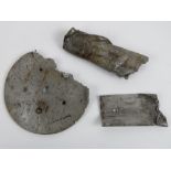 Three items from the wreck of the Hindenburg, all aluminium, being remnants of a 11.