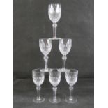 A set of six Waterford crystal glasses each standing 16cm high