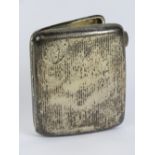 A HM silver cigarette case having gilt interior, hallmarked Birmingham 1924, 8x7cm, 1.