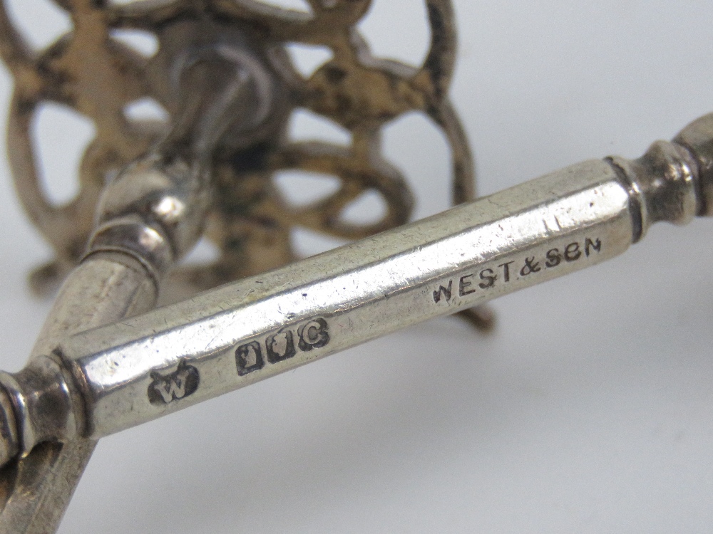 A set of four Irish HM silver knife rests, each hallmarked for Dublin 1918 and marked West & Son, - Image 3 of 4