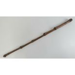 An antique briarwood walking stick, probably late 18th.