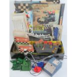 A vintage Scalextric model motor racing set 50, containing transformer, quantity of track, lights,