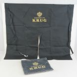 Two brand new Krug champagne black cloth serving aprons.