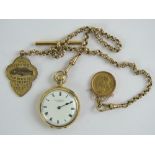 An 18ct gold English pocket watch retailed by B.W. Fase & Co., Oxford St.