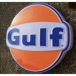 A large and impressive contemporary Gulf illuminated wall sign measuring 62 x 56cm,