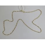 An 18ct gold fine woven link chain, hallmarked 750, 1.3g.