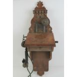 A rare late 19th century wall mounted telephone by L.