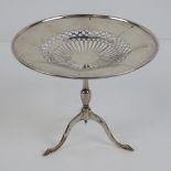 A HM silver tazza in the form of a miniature table,