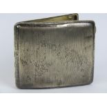 A HM silver cigarette case having gilt interior, hallmarked Birmingham 1926, 9.5 x 8cm, 3.