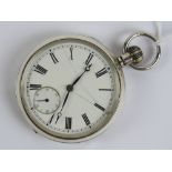 A silver pocket watch with Royal Flying Corps 56 Squadron inscription to inner case,