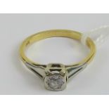 A vintage 18ct gold diamond solitaire ring,