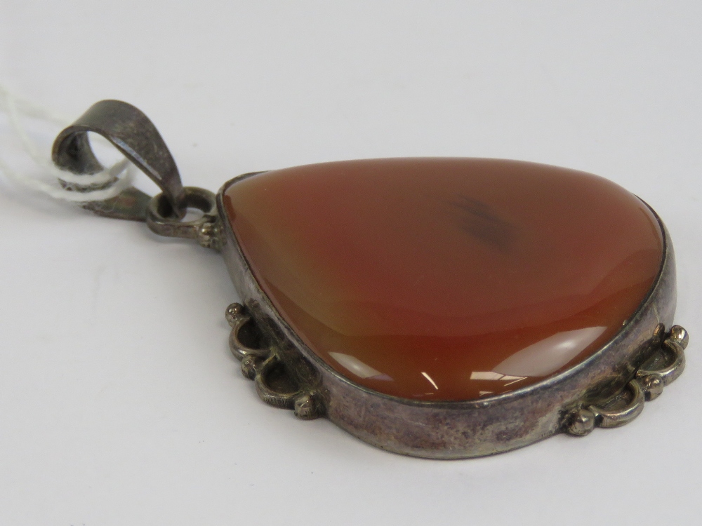 A large silver and carnelian pendant, st - Image 2 of 2