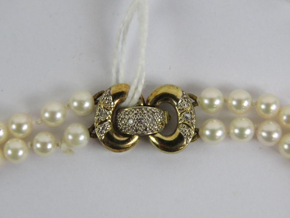A double strand cultured pearl necklet, - Image 2 of 2