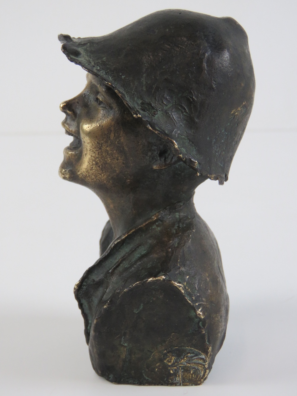 A bronze bust of a laughing child, Signe - Image 5 of 5