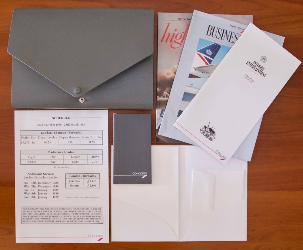 Concorde Flight Folder British Airways,